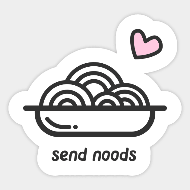 Cute Send Noods Noodle Soup Funny Minimalist Design Sticker by bestcoolshirts